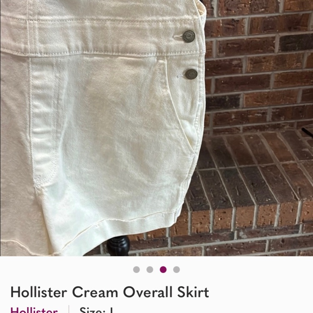 Hollister Ivory Button-Front Overall Skirt